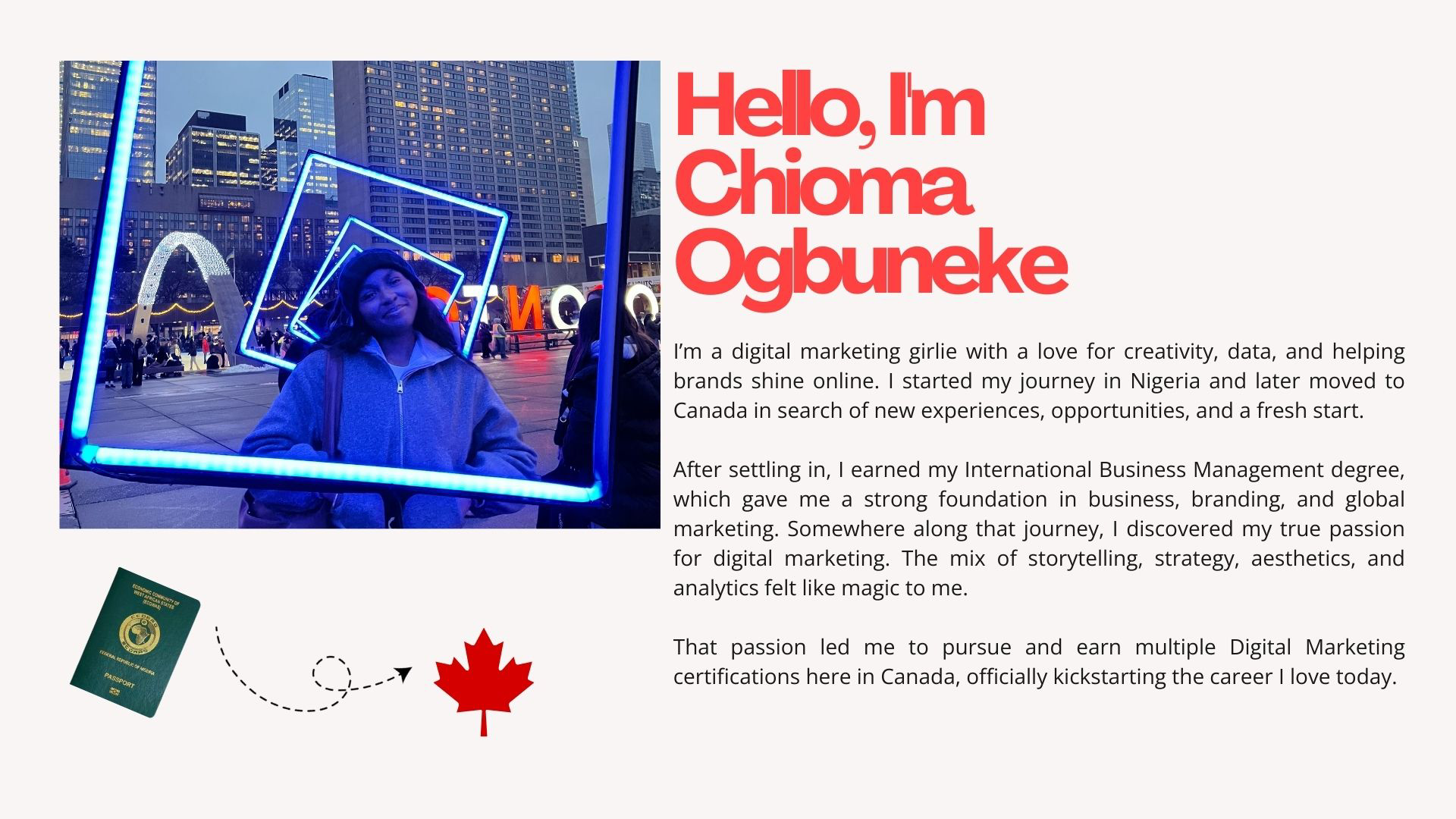 Hello, I'm Chioma Ogbuneke